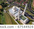 Aerial view of Sri Sendayan Mosque in Malaysia. Very new beautiful mosque in Malaysia. 67544928