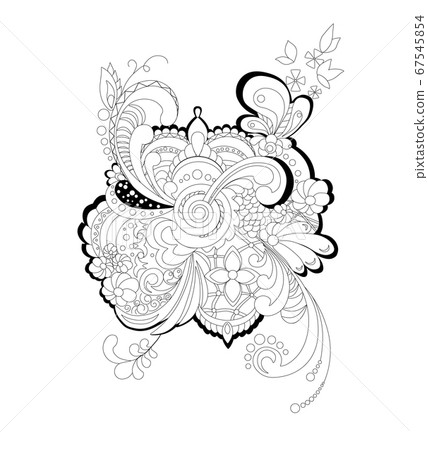 abstart Floral ornament pattern silhouette vector illustration abstart Floral ornament pattern silhouette vector illustration 67545854