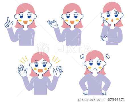 Illustration material set of women Illustration material set of women 67545871