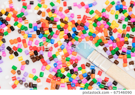 Brush and colorful iron beads for oil painting Brush and colorful iron beads for oil painting 67546090