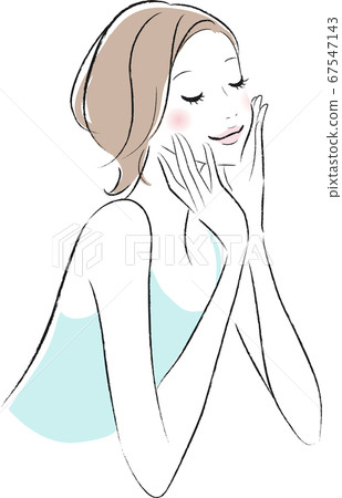 美女形象插畫短髮女人 67547143