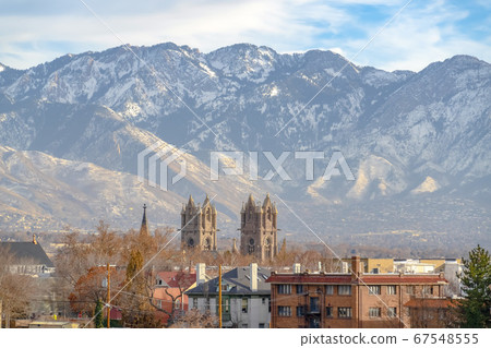 Cathedral of the Madeleine and Wasatch Mountain Cathedral of the Madeleine and Wasatch Mountain 67548555