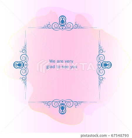 Monogram. Square frame with delicate pink color. Monogram. Square frame with delicate pink color. 67548793