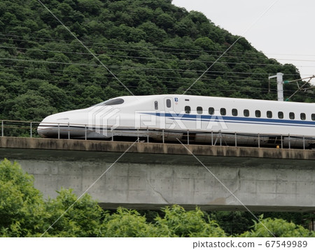 N700 series Nozomi across the Chikusa River Bridge on the Sanyo Shinkansen N700 series Nozomi across the Chikusa River Bridge on the Sanyo Shinkansen 67549989