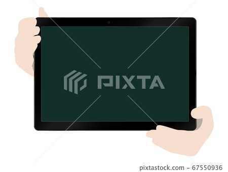 Hand with tablet 67550936