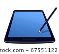 Tablet with Pen stylus with blank screen for mock 67551122