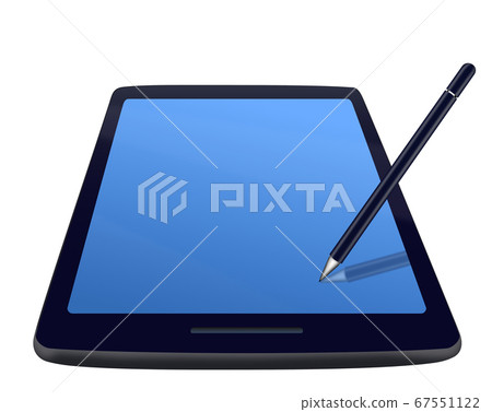 Tablet with Pen stylus with blank screen for mock 67551122