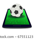 Soccer on mobile phone tablet for football 67551123
