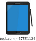 Tablet with Pen stylus with blank screen for mock 67551124