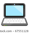 Black Laptop computer open up blank screen with 67551128