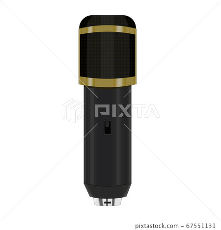 Condenser Microphone in Black and Gold color 3d Condenser Microphone in Black and Gold color 3d 67551131