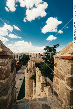 Avila, Castile and Leon, Spain. Medieval Avila Castle from inside. Avila, Castile and Leon, Spain. Medieval Avila Castle from inside. 67551482