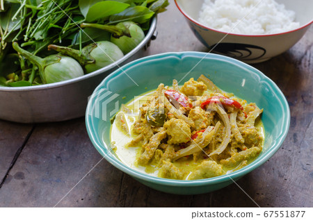 "Kaeng Kua Luk Chin Pla" or "Thai Spicy Fish Ball Curry" Is a Traditional Spicy Homemade Curry is Popular In Country Side of Thailand. "Kaeng Kua Luk Chin Pla" or "Thai Spicy Fish Ball Curry" Is a Traditional Spicy Homemade Curry is Popular In Country Side of Thailand. 67551877