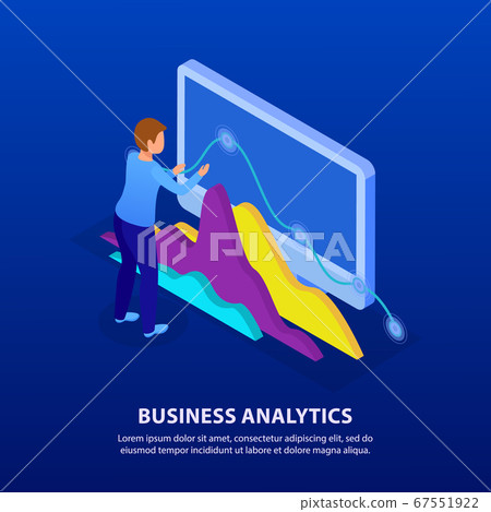 Business Analytics Isometric Background - Stock Illustration [67551922 ...