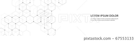 Vector banner design with hexagons abstract background. 67553133