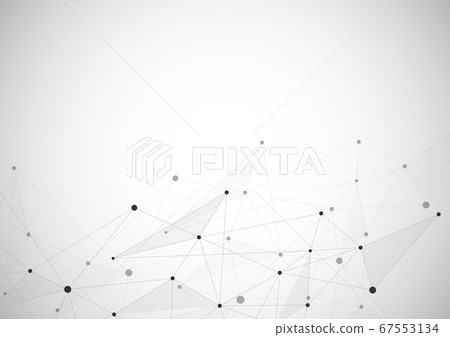 Abstract connection background with lines and dots vector. Geometric network connection 67553134