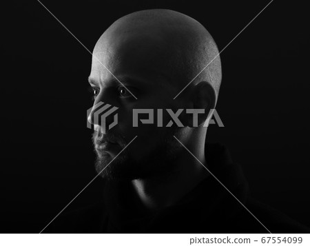 skinhead baldness shaved head man angry racist 67554099