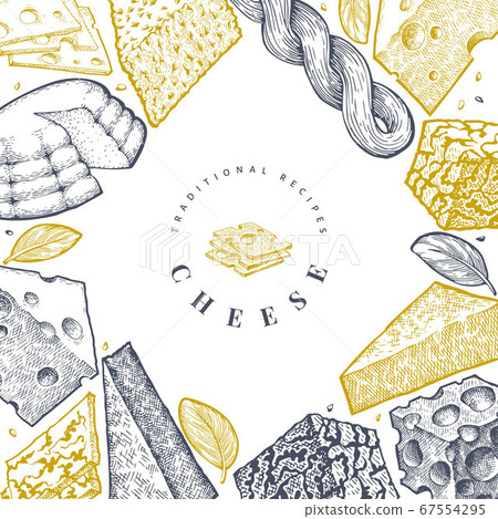 Cheese design template. Hand drawn vector dairy 67554295