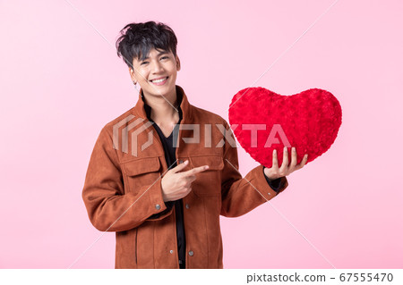Valentine's day concept, Asian a man handsome Valentine's day concept, Asian a man handsome 67555470