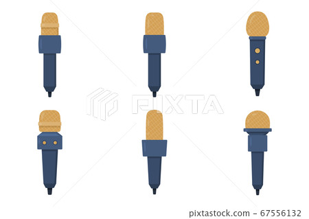 Set of microphones vector flat illustration Set of microphones vector flat illustration 67556132