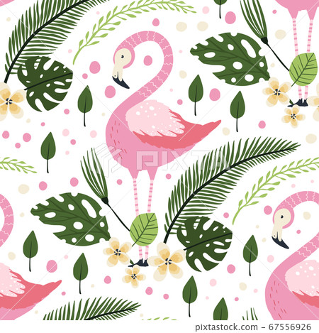 Flamingo bird vector seamless pattern. Flamingo bird vector seamless pattern. 67556926