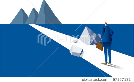 Businessman facing obstacles Businessman facing obstacles 67557121