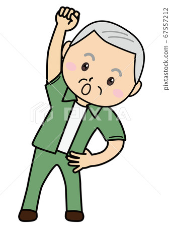 Grandpa Pose 01_02 (Grandpa doing gymnastics a little surprised) 67557212