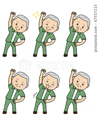 Grandpa pose 01_06 (Grandpa's facial expression set for gymnastics) 67557215