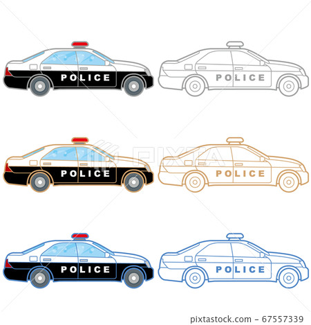 Police car with a pop illustration (working car) Police car with a pop illustration (working car) 67557339