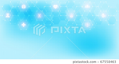Abstract medical background with flat icons and symbols. Template design with concept and idea for healthcare technology, innovation medicine, health, science and research. Abstract medical background with flat icons and symbols. Template design with concept and idea for healthcare technology, innovation medicine, health, science and research. 67558463