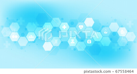 Abstract medical background with flat icons and symbols. Template design with concept and idea for healthcare technology, innovation medicine, health, science and research. Abstract medical background with flat icons and symbols. Template design with concept and idea for healthcare technology, innovation medicine, health, science and research. 67558464