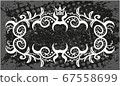 Decorative black and white frame with crown 67558699