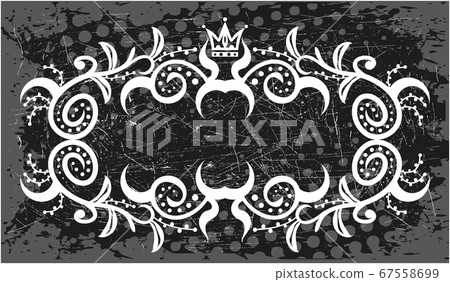 Decorative black and white frame with crown Decorative black and white frame with crown 67558699