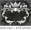 Decorative black and white frame with crown 67558700