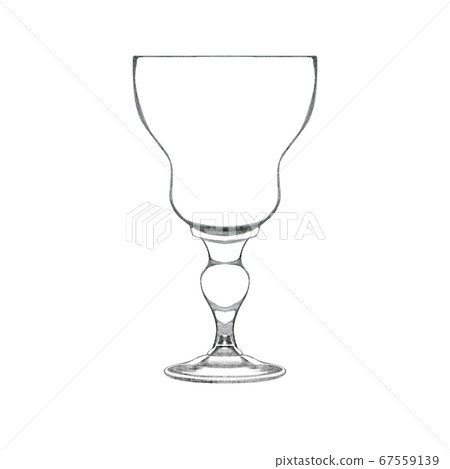 Hand drawn glass for iced beverage 67559139