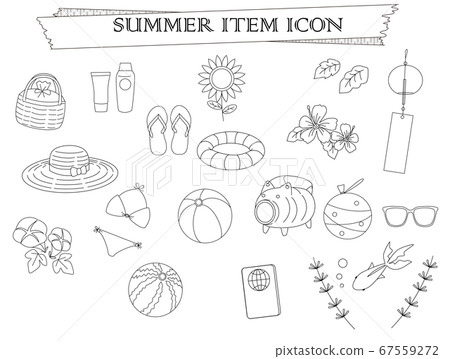 Summer item icon set 67559272
