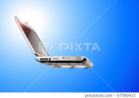 Laptop on blue Laptop on blue 67560425