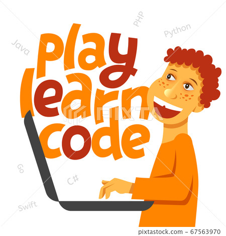 A vector image of boys coding - Stock Illustration [67563970] - PIXTA