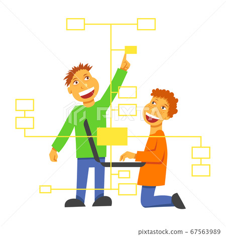 A vector image of boys coding - Stock Illustration [67563989] - PIXTA