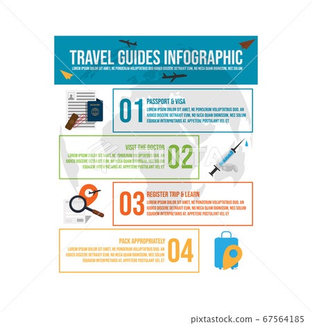Travil Guide Layout Travel guides infographi template design - Stock Illustration [67564185 ...