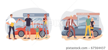Car showroom, auto dealership or rental center set Car showroom, auto dealership or rental center set 67564437