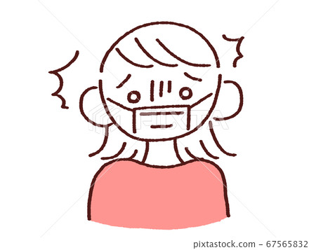 戴著面具的驚訝的年輕女子 戴著面具的驚訝的年輕女子 67565832
