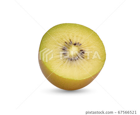 Yellow kiwi fruit on white background 67566521