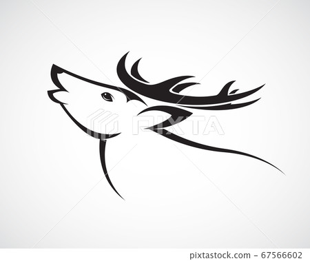 Vector image of an deer head on a white background - Stock Illustration ...