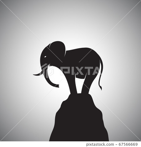 Vector image of a elephant standing on the rocks. 67566669