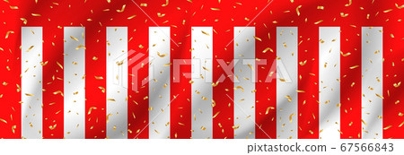 Red and white curtain and confetti Red and white curtain and confetti 67566843