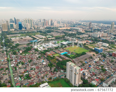 Aerial view urban city office building and condo 67567772