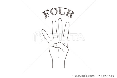 遞標誌象，第四，手指字符也corel凹道例證向量。 67568735
