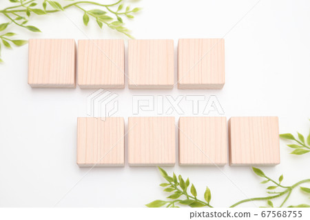 Square cypress cypress blocks and fresh green image copy space Square cypress cypress blocks and fresh green image copy space 67568755