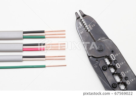 Electrical work VVF cable and cable stripper 67569022